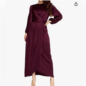 Maroon Satin Dress